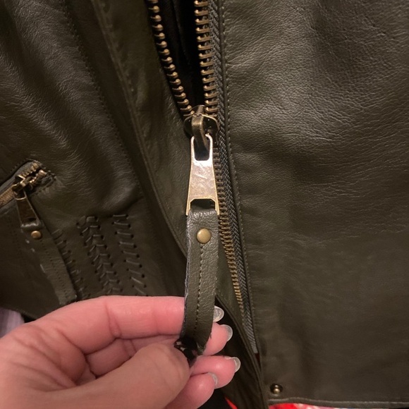 Kut from the Kloth Olive Leather Jacket - Picture 3 of 5